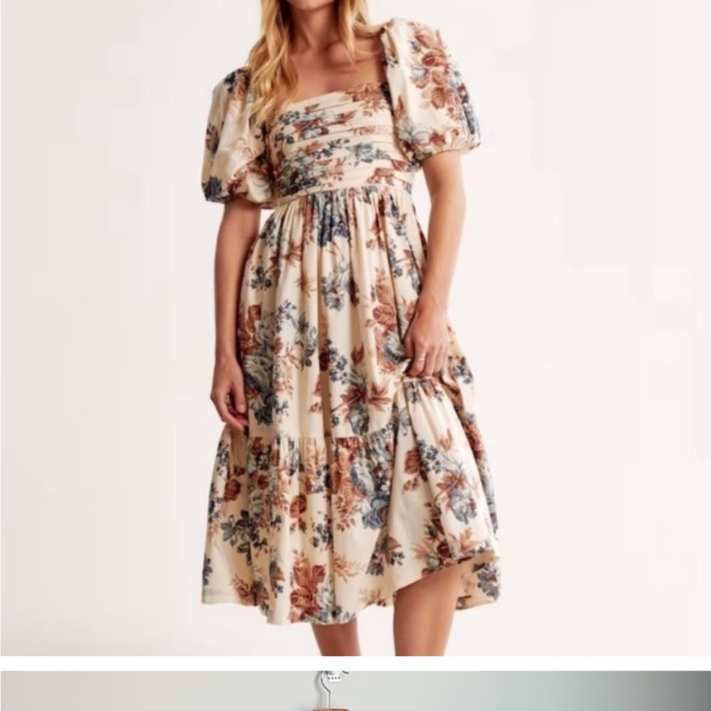 NWT Abercrombie & Fitch Emerson puff sleeve midi dress size M